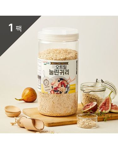 [보리보리] 바로먹는 퀵 오트밀 1kg 통 1팩