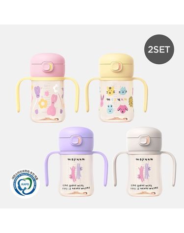 [보리보리] 260도 PPSU 원터치 빨대컵 170ml 2개세트 - 디자인 선택