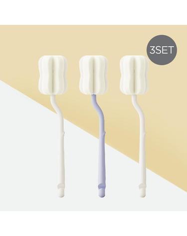 [보리보리] 롱커브 스펀지 젖병솔 3P 세트