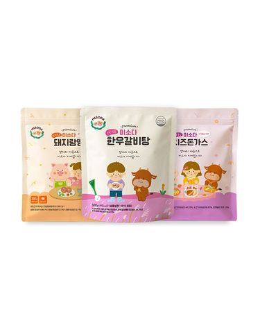[보리보리] 아기반찬 유아식 돼지랑땡 1개 + 치즈돈까스 1개 + 한우갈비탕 1개
