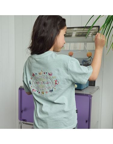 [보리보리] KIDS 캣스티치 피그먼트 반팔티 애쉬민트