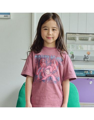 [보리보리] KIDS 매드 홉피 피그먼트 반팔티 더스티핑크