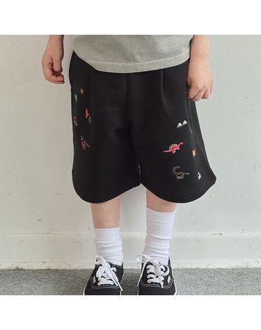 [보리보리] KIDS 와이드 다이노 스웨트쇼츠 블랙