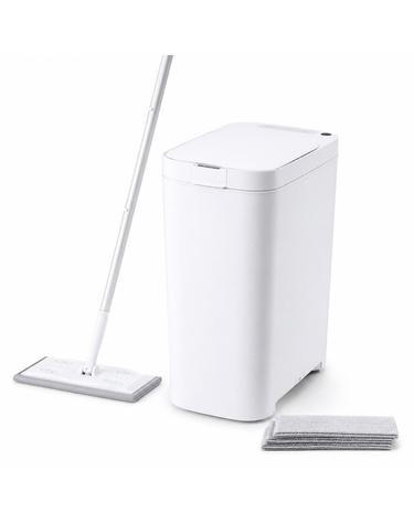 [NB] 자동센서 진공 쓰레기통 15L (센서 휴지통+전용밀대+부직포) NB-J400V-B