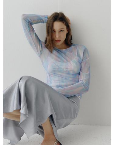 SILK LONG SLEEVE TOP with CAMISOLE