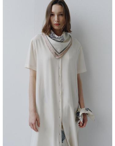 ILK LOOSEFIT V-NECK SHIRT DRESS [IVORY]