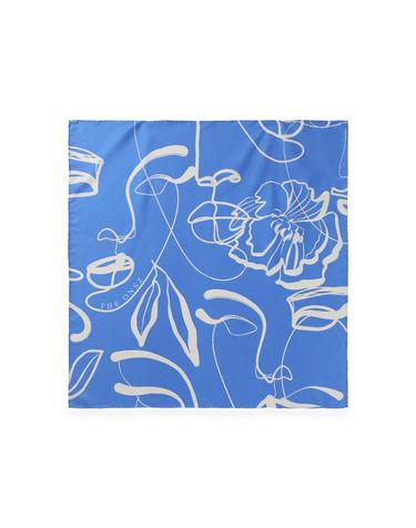 디온즈 SILK BLUE MOBO FLORAL SCARF