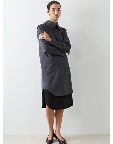 SILK REVERSIBLE LAYERED DRESS [GRAY]