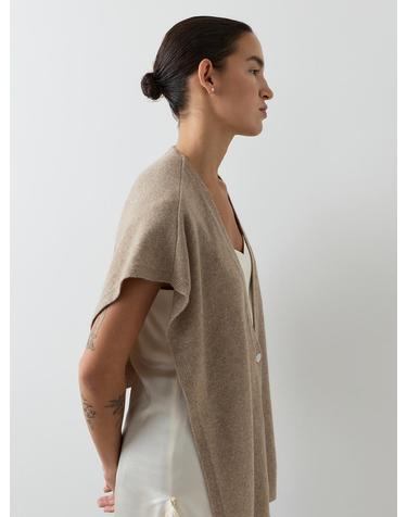 CASHMERE VEST CARDIGAN[OLIVE]