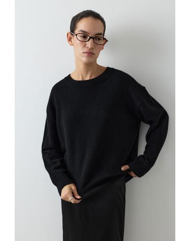 CASHMERE MERINO-WOOL PULLOVER [BLACK]