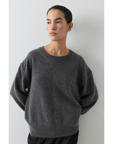 CASHMERE MERINO-WOOL PULLOVER [GRAY]