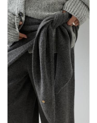 CASHMERE WOOL KNIT CAPE [GRAY]