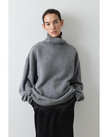 ALPACA TURTLE-NECK PULLOVER [GRAY]