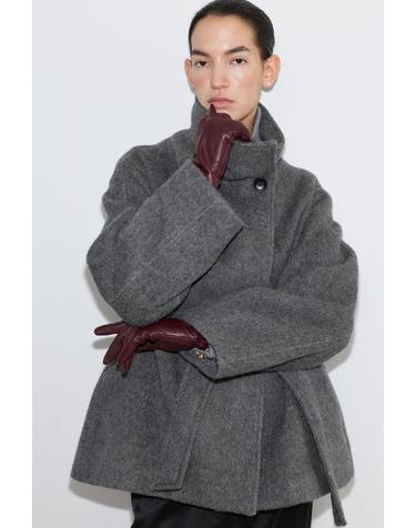 디온즈 [Pre-order] ALPACA HALF COAT [GRAY]