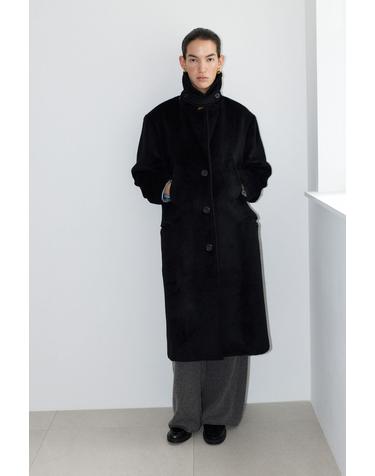 [Pre-order] ALPACA OVERFIT LONG COAT [BLACK]
