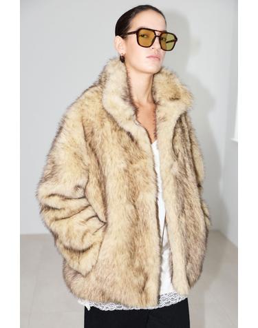 [Pre-order] ECO FUR SHORT COAT [BEIGE]