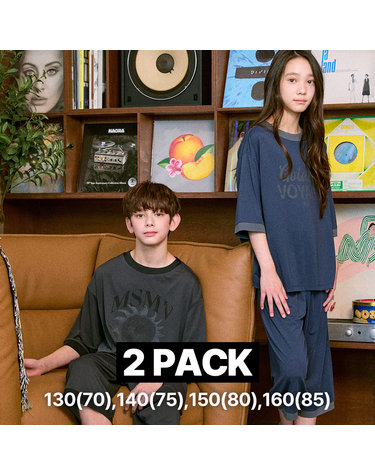 2PACK 알뜰팩 마밤 쿨 냉감 아카이브 아동 주니어 잠옷 내의 초등 실내복 링거 7부 세트