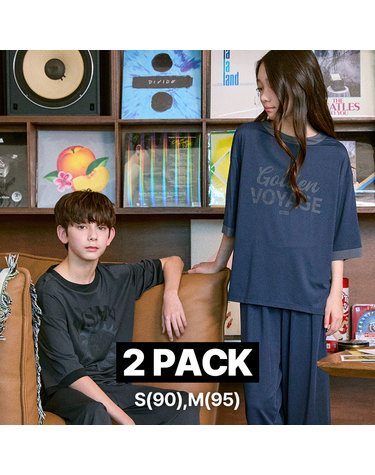 2PACK 알뜰팩 마밤 쿨 냉감 아카이브 빅사이즈 주니어 잠옷 내의 초등 실내복 링거 7부 세트