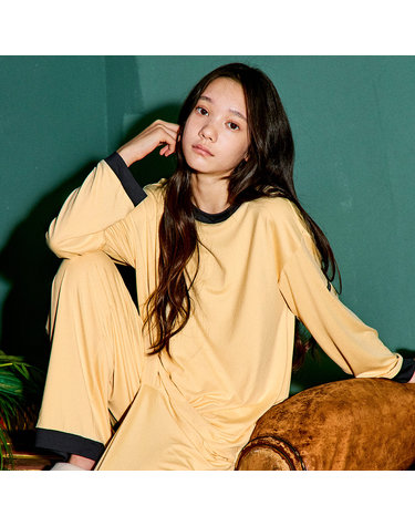 마밤 MSMV 아동 주니어 잠옷 피치기모 초등학생 내의 키즈 실내복 링거 9부 소프트버터