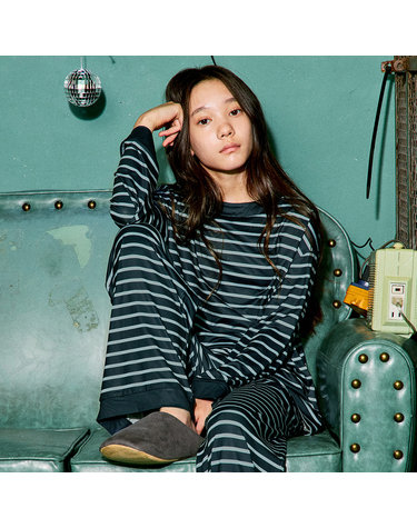 마밤 MSMV 아동 주니어 잠옷 피치기모 초등학생 내의 키즈 9부 실내복 디얼ST네이비블루