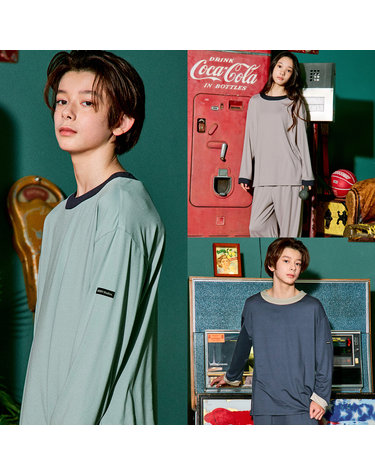 마밤 MSMV 아동 주니어 잠옷 피치기모 링거9부 초등학생 내의 키즈 실내복 10COLOR