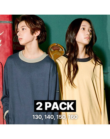 마밤 MSMV 2PACK 알뜰팩 아동 주니어 잠옷 피치기모 링거9부 내의 키즈 실내복 10COLOR