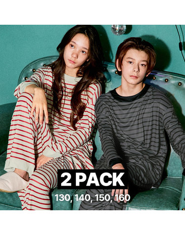 마밤 MSMV 2PACK 알뜰팩 아동 주니어 잠옷 피치기모 디얼ST 내의 키즈 실내복 10COLOR
