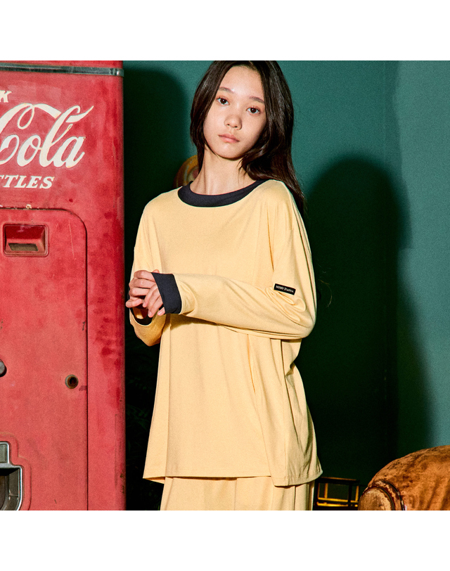 마밤 마밤 MSMV 아동 주니어 잠옷 피치기모 초등학생 내의 키즈 실내복 링거 9부 소프트버터 착용컷