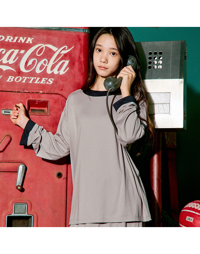 마밤 마밤 MSMV 아동 주니어 잠옷 피치기모 초등학생 내의 키즈 실내복 링거 9부 로즈토프 착용컷