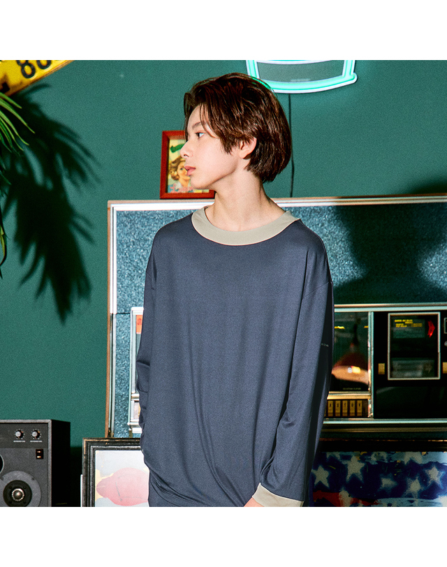 마밤 마밤 MSMV 아동 주니어 잠옷 피치기모 초등학생 내의 키즈 실내복 링거 9부 헤이즈네이비 착용컷