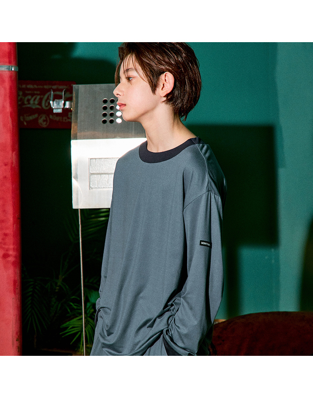 마밤 마밤 MSMV 아동 주니어 잠옷 피치기모 초등학생 내의 키즈 실내복 링거 9부 그린섀도우 착용컷