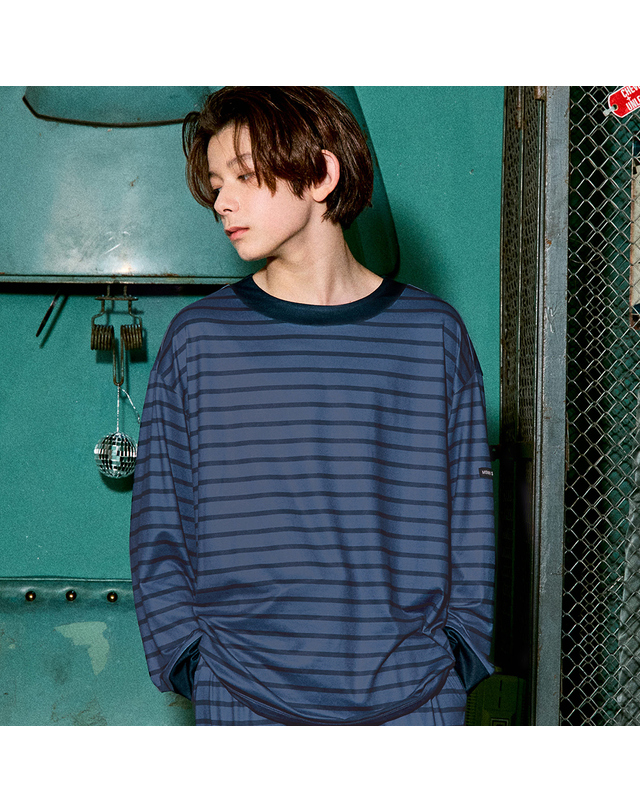마밤 마밤 MSMV 아동 주니어 잠옷 피치기모 초등학생 내의 키즈 9부 실내복 디얼ST빈티지블루 착용컷