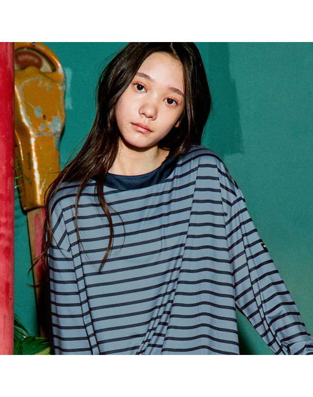 마밤 마밤 MSMV 아동 주니어 잠옷 피치기모 초등학생 내의 키즈 9부 실내복 디얼ST블루네이비 착용컷
