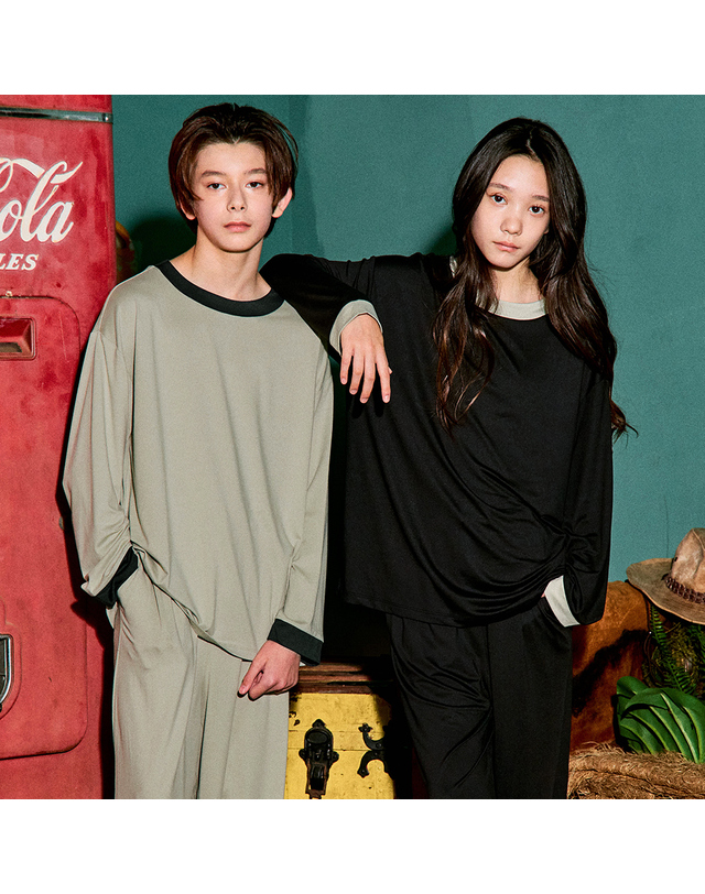 마밤 마밤 MSMV 아동 주니어 잠옷 피치기모 링거9부 초등학생 내의 키즈 실내복 10COLOR 착용컷
