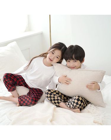 [보리보리] 유아 아동 아기 수면바지 어린이 밍크 극세사 남아 여아 파자마 체스