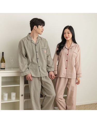 [보리보리] 커플잠옷 여성 남성 잠옷 신혼부부 연인 파자마 스티치2F606