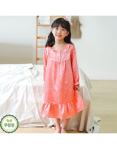 [보리보리] 실크 유아 원피스 잠옷 어린이 여아 공주 파자마 /로라폴리실크
