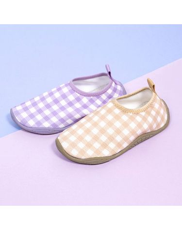 베이-비 [보리보리] 아동 깅엄 체크 아쿠아슈즈 키즈 워터슈즈