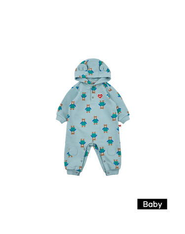 [보리보리] 라이트블루 곰돌이 올오버 후드 점프수트 BB63BS23LB