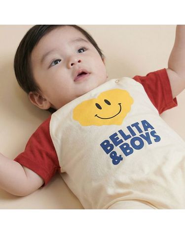 [보리보리] 베이비스마일하트컬러블럭 반팔점프수트 BB6MBS11DR