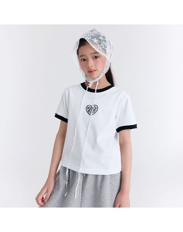 [보리보리] G5 하트로고 크롭티 화이트