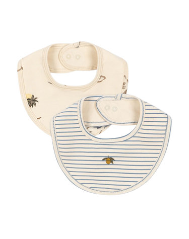 국내공식 콩제슬래드 베이직 턱받이 2팩 KUBI STRIPE BLUIE