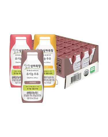 [보리보리]  유기농우유 3종딸기/바나나/코코아 125ml 24팩