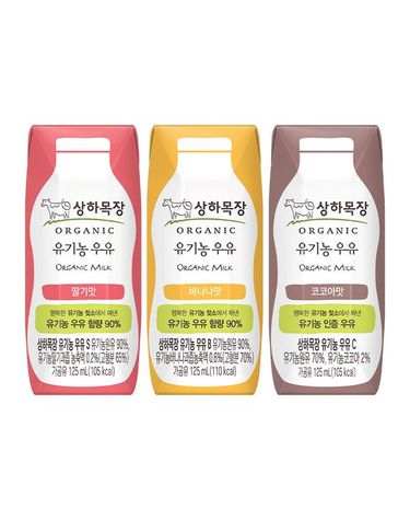 [보리보리]  유기농우유 3종딸기/바나나/코코아 125ml 48팩