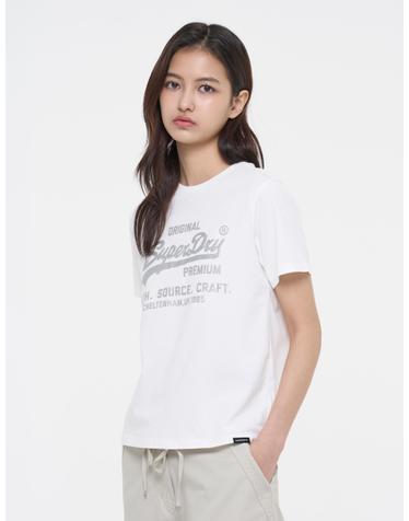 우먼스 메탈 로고 티셔츠 화이트 SDFISCQ62WHT