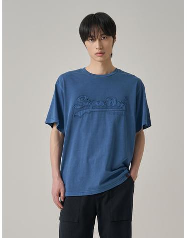 빈티지 아플리케 티셔츠 다크블루 SDUISDP06DBL