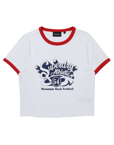 W 크롭 페스티벌 링거 티셔츠 화이트 SDFISCP91WHT