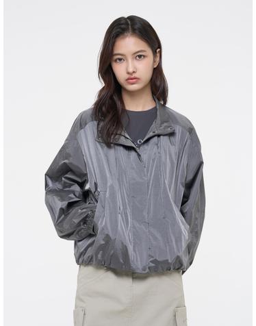 우먼스 글로시 나일론 자켓 그레이 SDFJWCQ51GRY