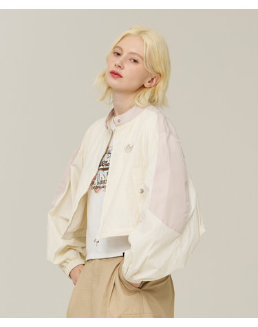 W 나일론 크롭 플라이트 자켓 크림 SDFJWCP20CRM
