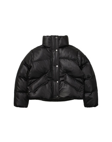 W 에센셜 덕다운 숏패딩 블랙 SDFJDFO09BLK